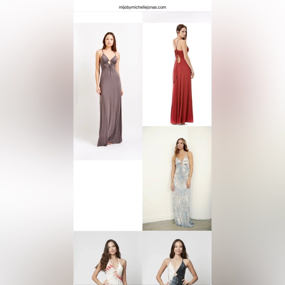 Michelle Jonas Keyhole O Ring halter Maxi Dress 
in Orange - Picture 2 of 11